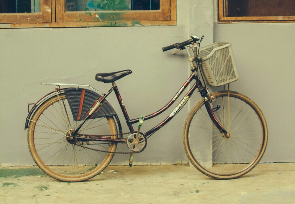 出発準備が整った自転車